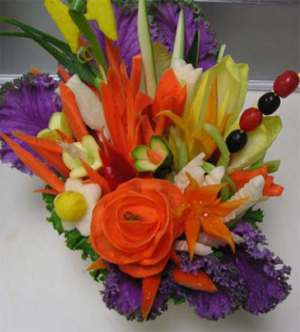 Mini Vegetable Crudit - Edible Table Centerpiece by Suffolk County Caterer - Elegant Eating